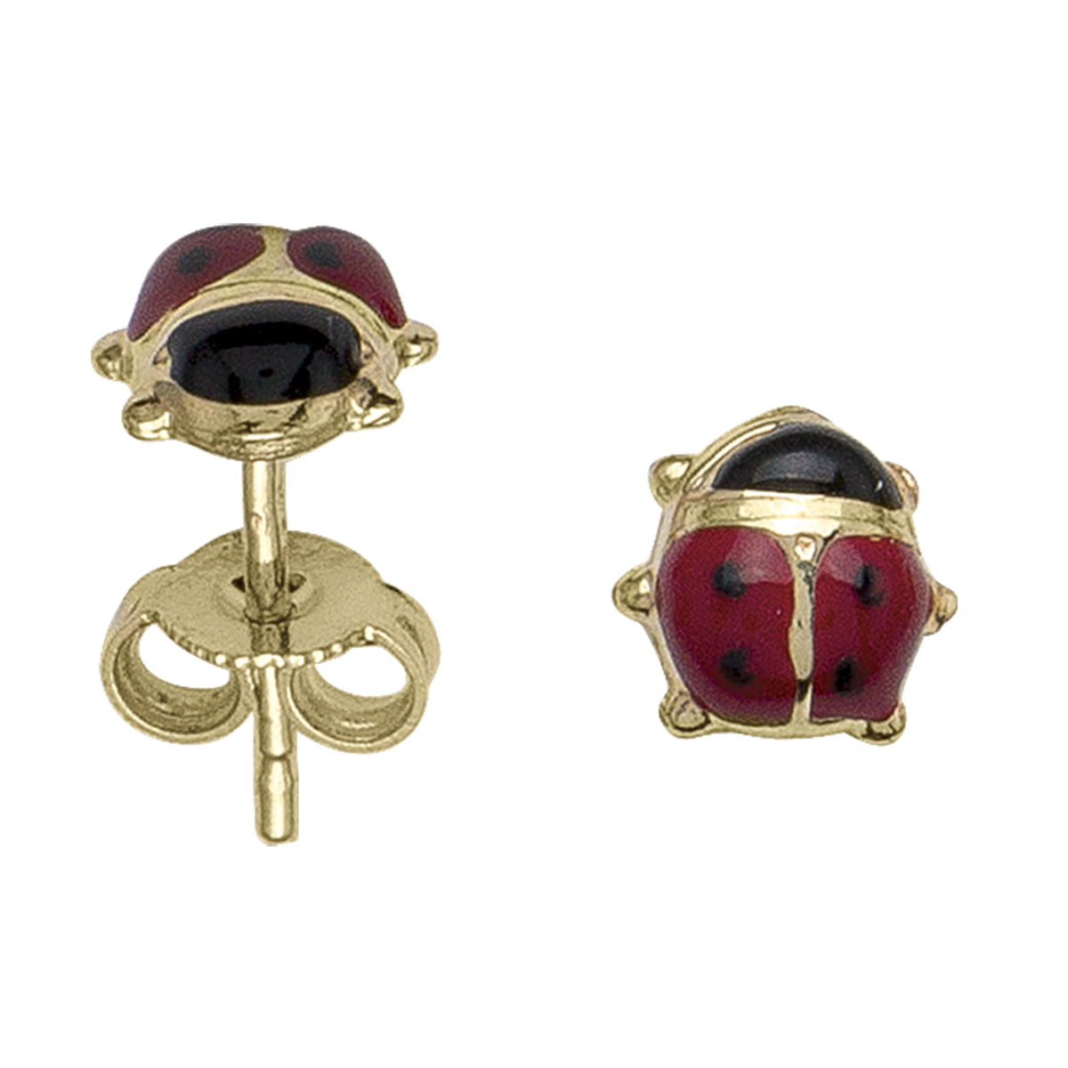 Yellow Gold Lady Bug Stud Earring
