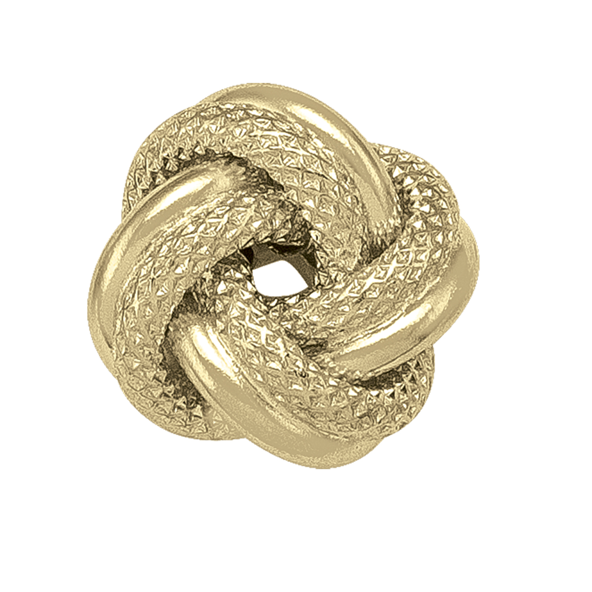 Yellow Gold Patterned Love Knot Earring - 10K