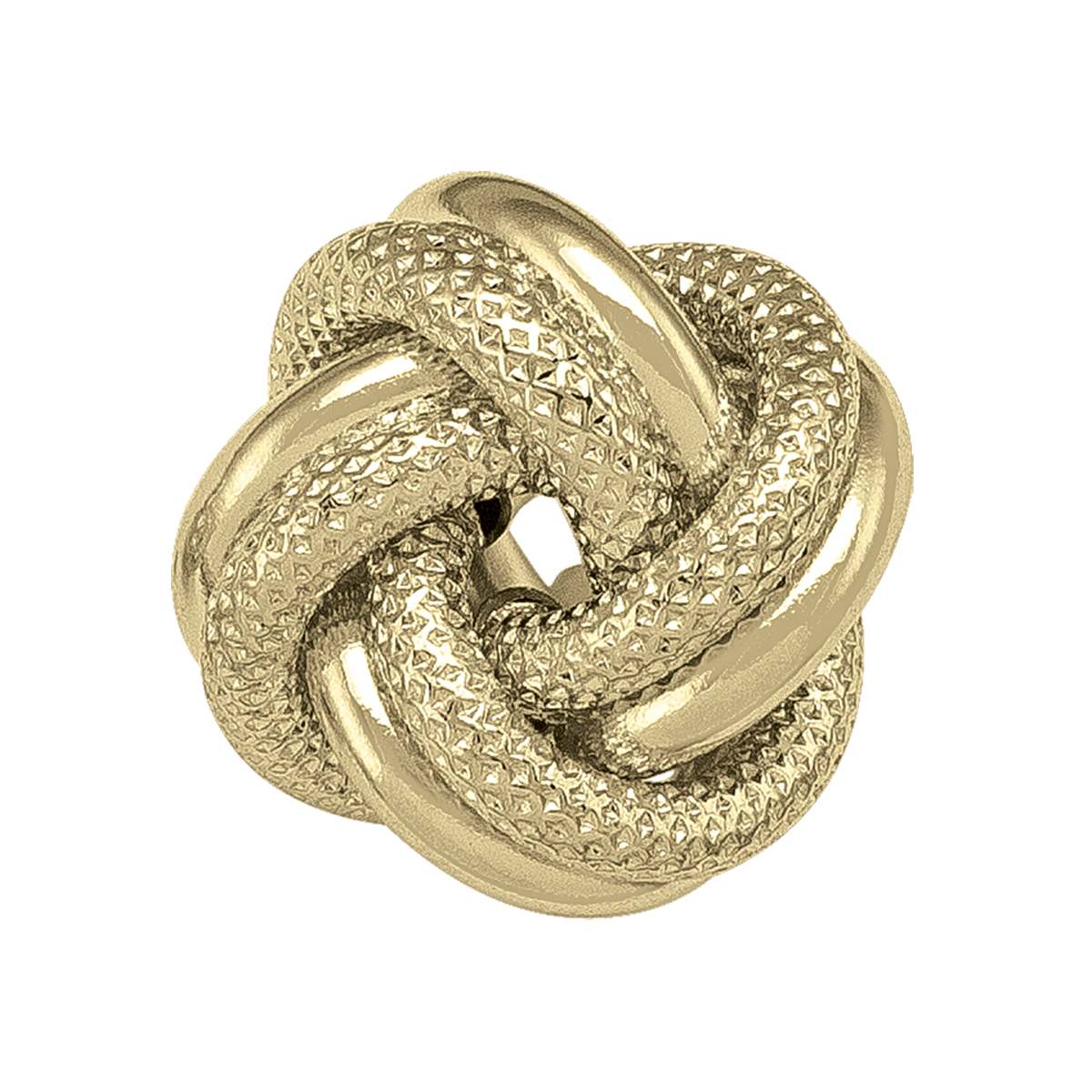 Yellow Gold Patterned Love Knot Earring - 14K