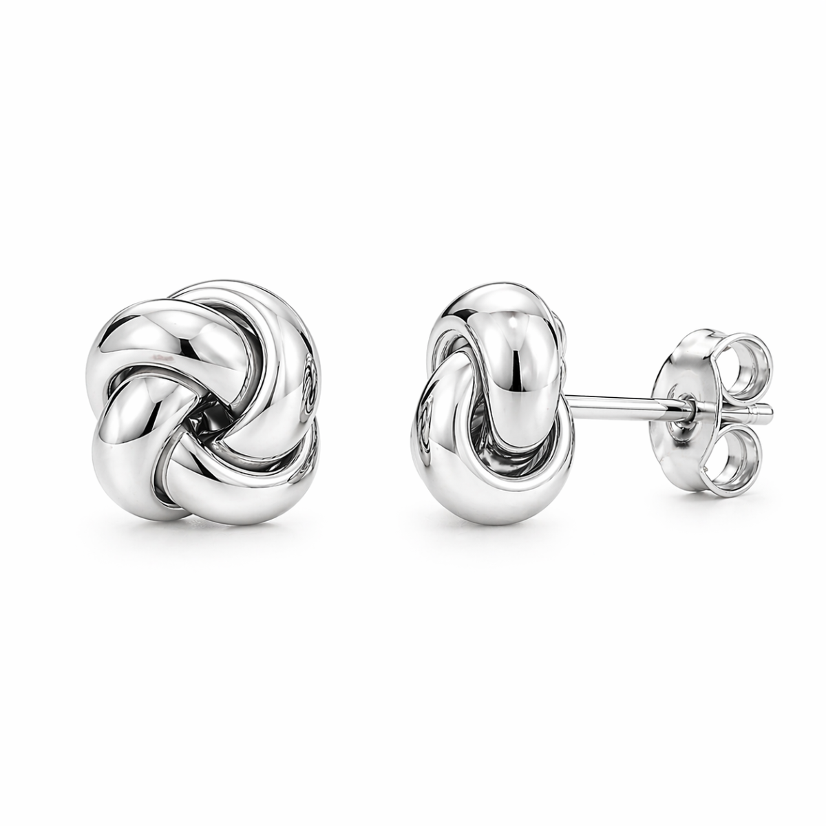 N4845 White Gold Love Knot Earring