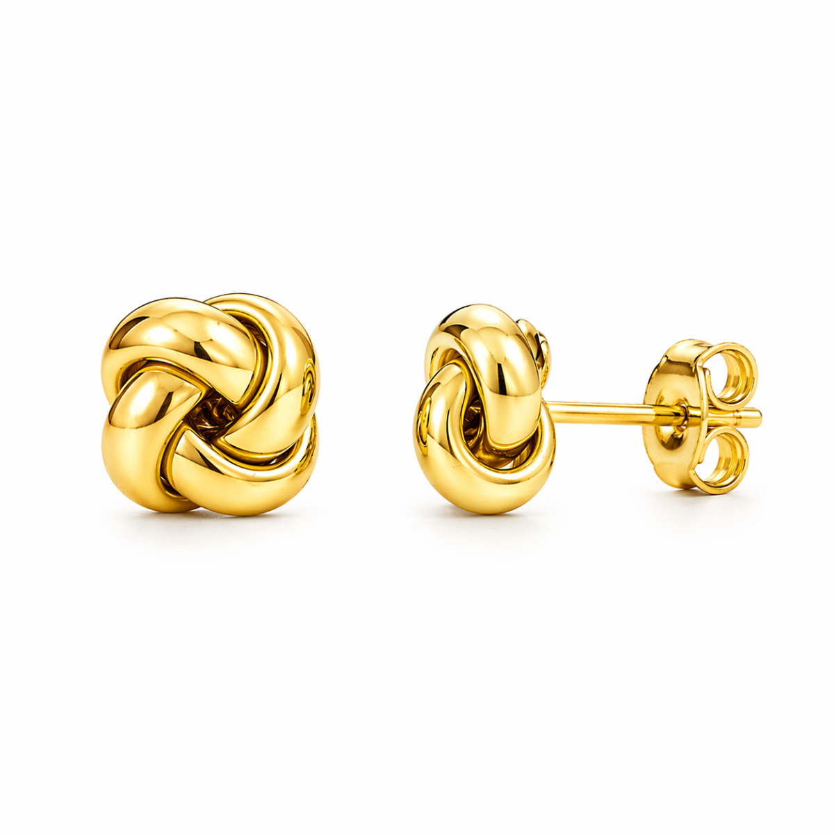 N4853 Yellow Gold Love Knot Earring