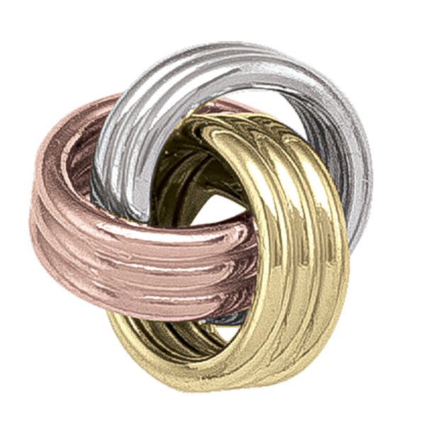 Tri-Colour Love Knot Stud Earring
