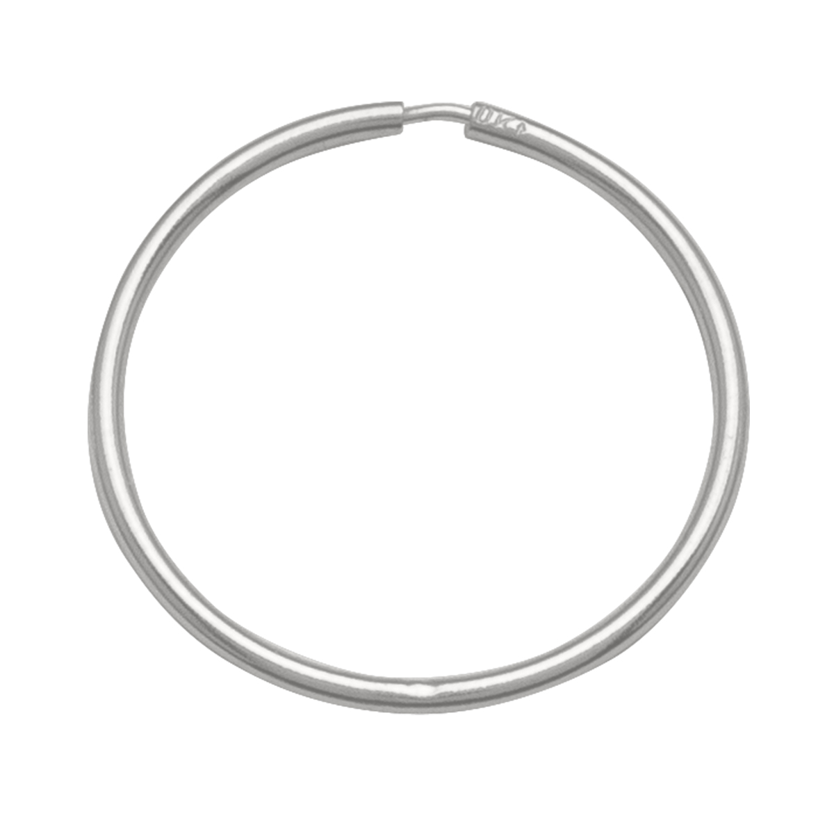 White Gold 1Mm Tube Sleeper Earring - 10K