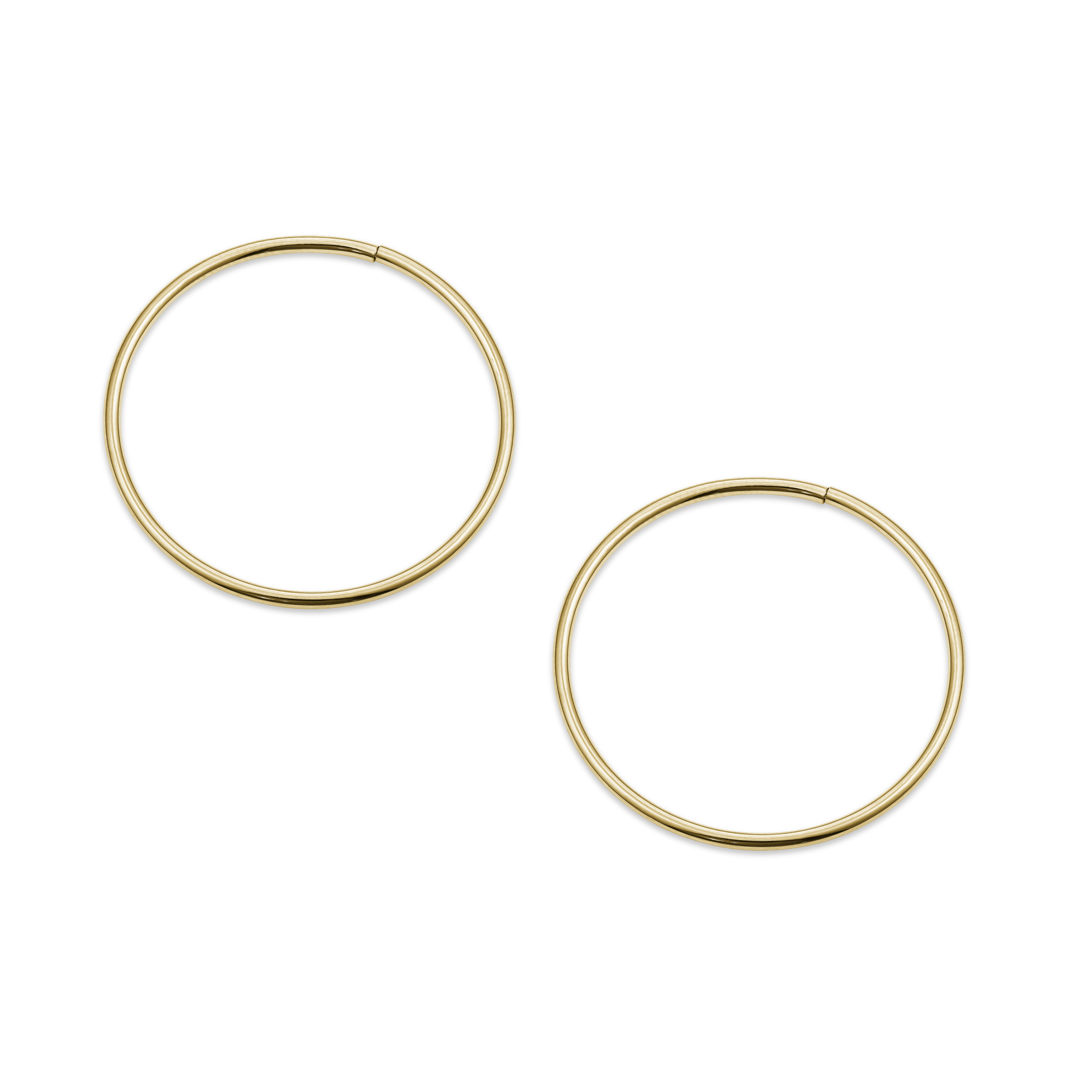 N5053 14K Yellow Gold Large 1.2Mm Tube Sleeper Earring 28Mm