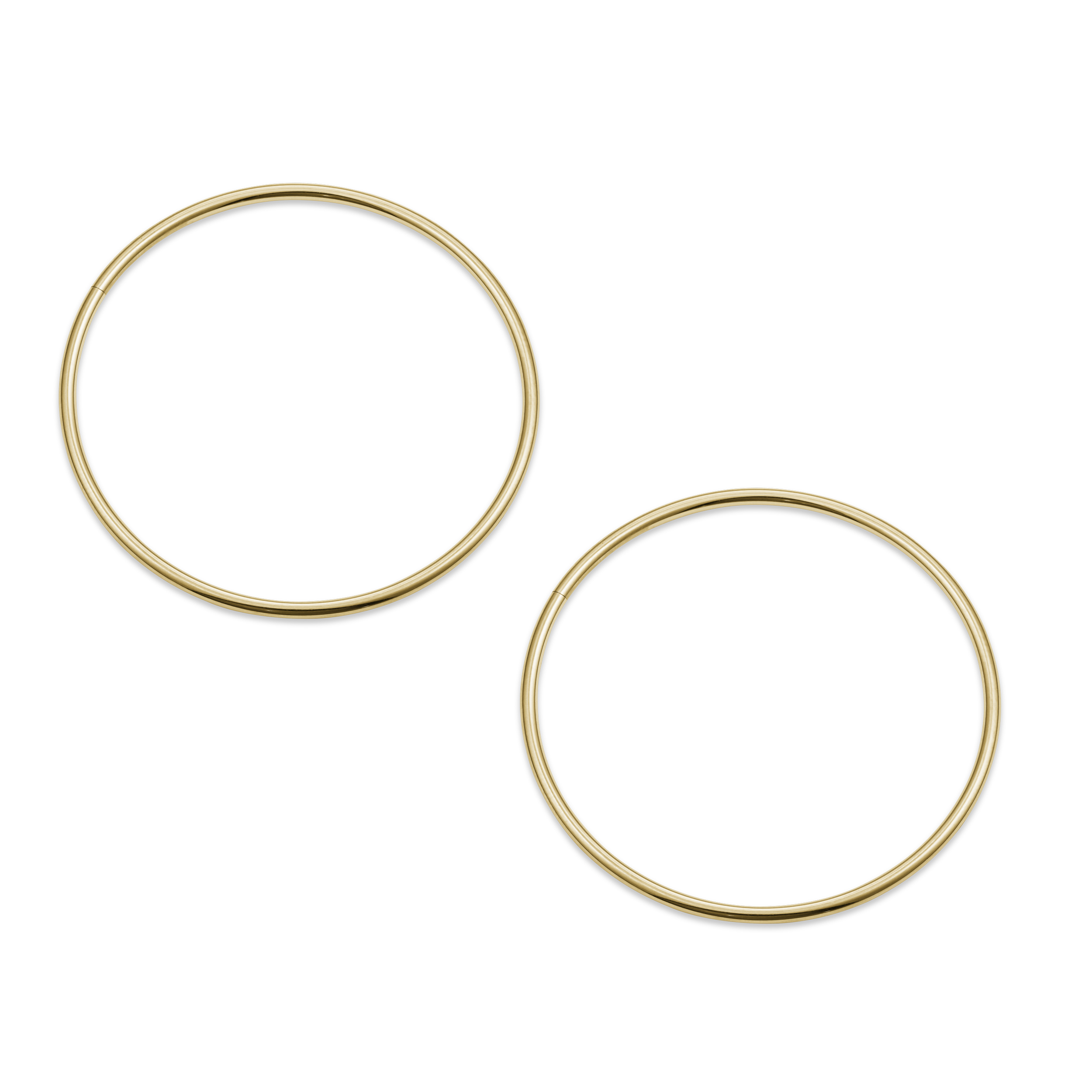 N5054 14K Yellow Gold Large 1.2Mm Tube Sleeper Earring 33Mm