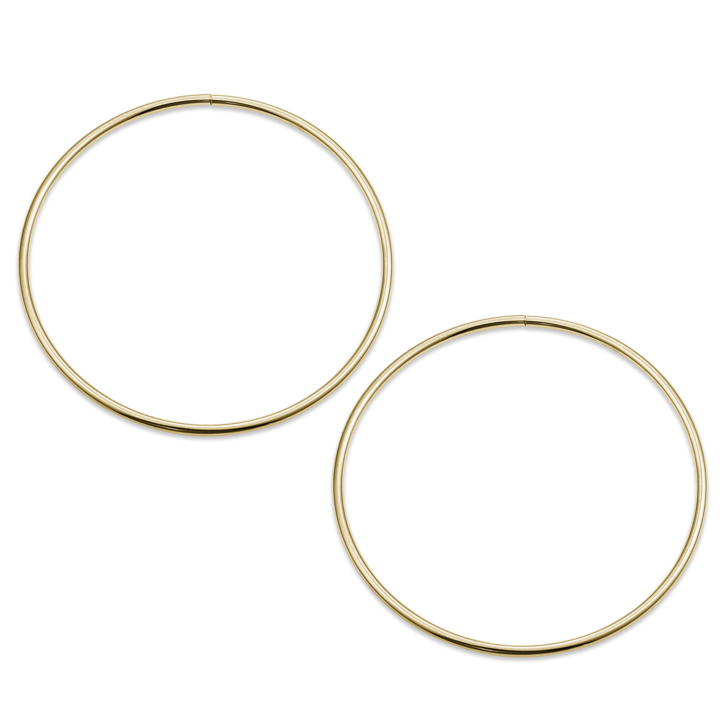 N5055 14K Yellow Gold Large 1.2Mm Tube Sleeper Earring 38Mm