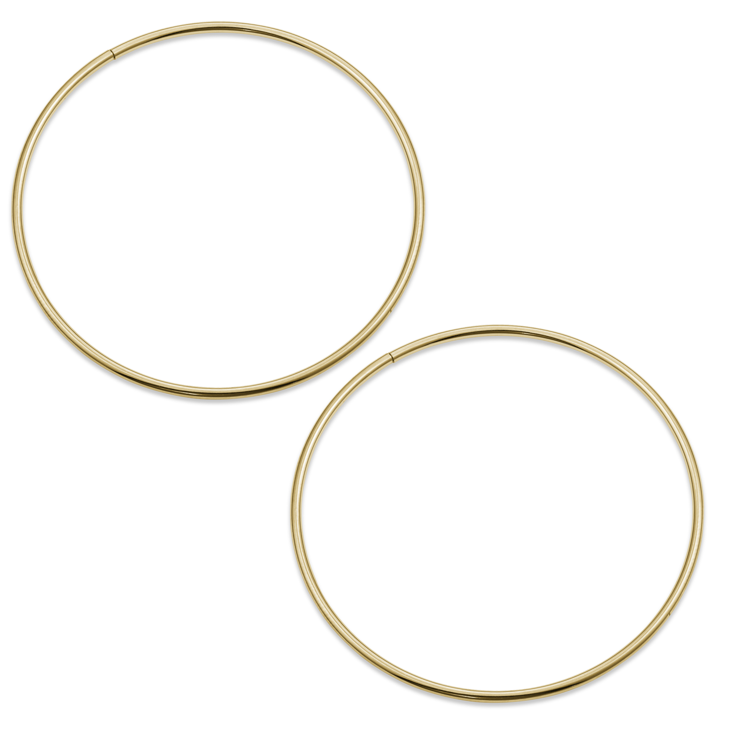 N5056 14K Yellow Gold Large 1.2Mm Tube Sleeper Earring 42Mm