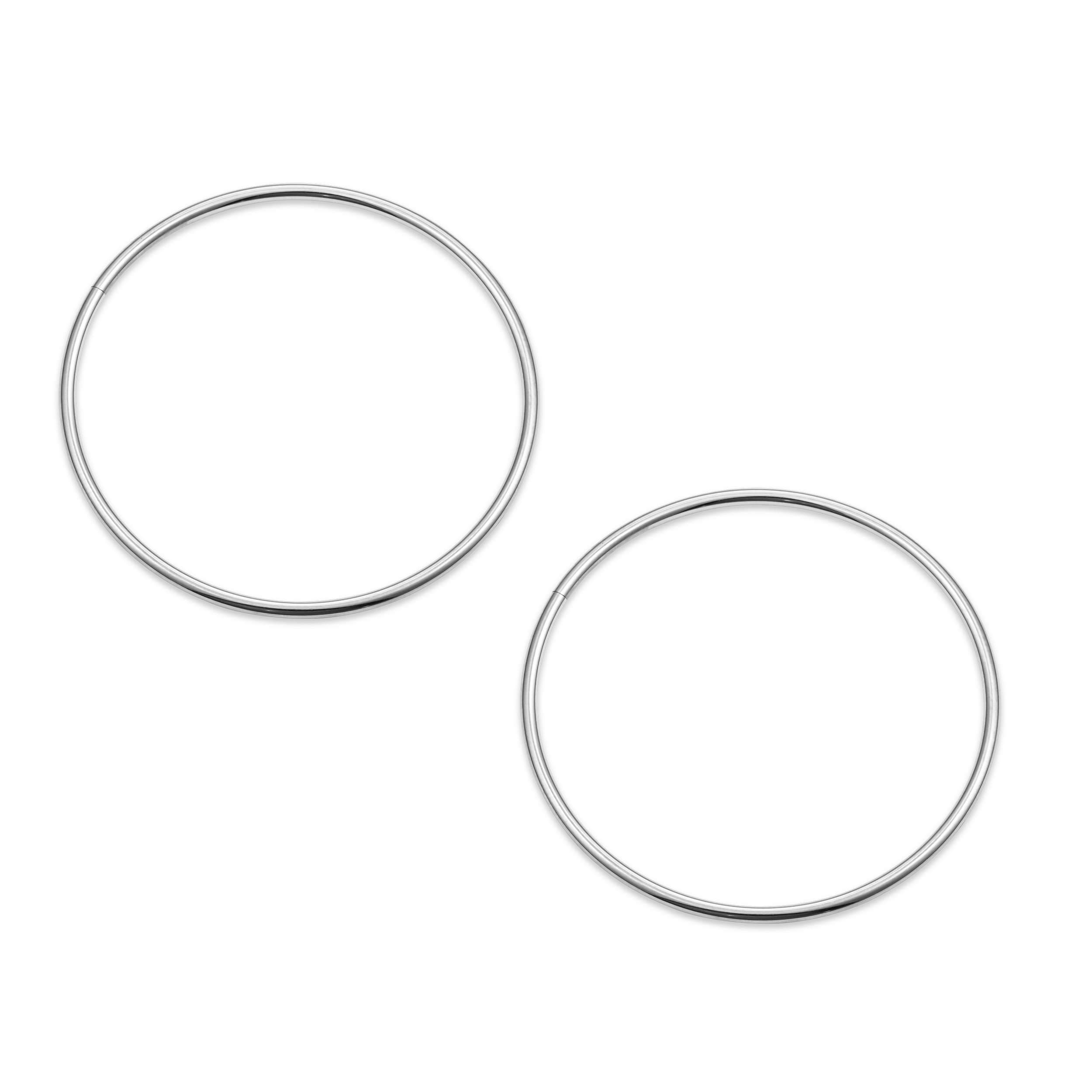 N5058 14K White Gold Large 1.2Mm Tube Sleeper Earring 33Mm