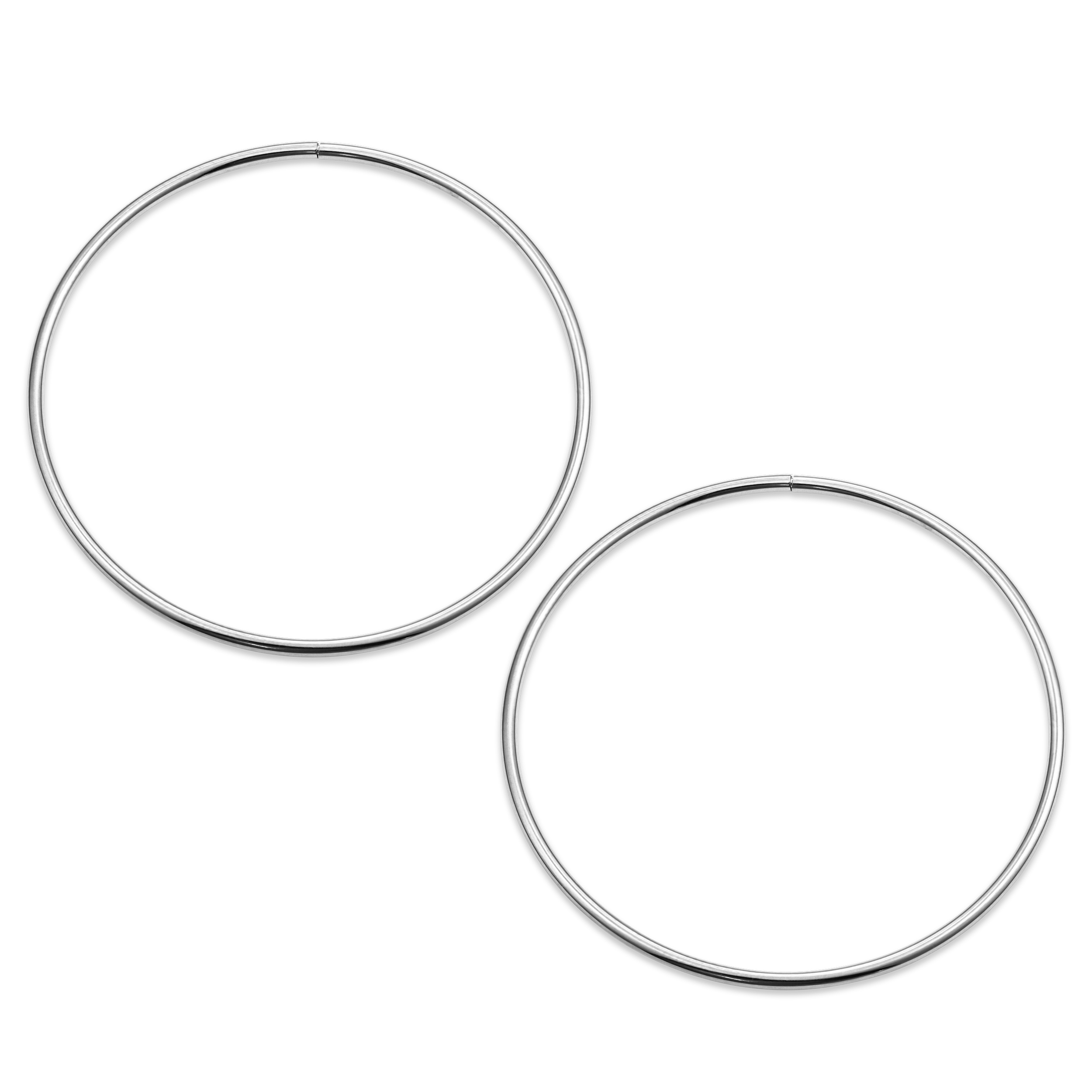 N5059 14K White Gold Large 1.2Mm Tube Sleeper Earring 38Mm