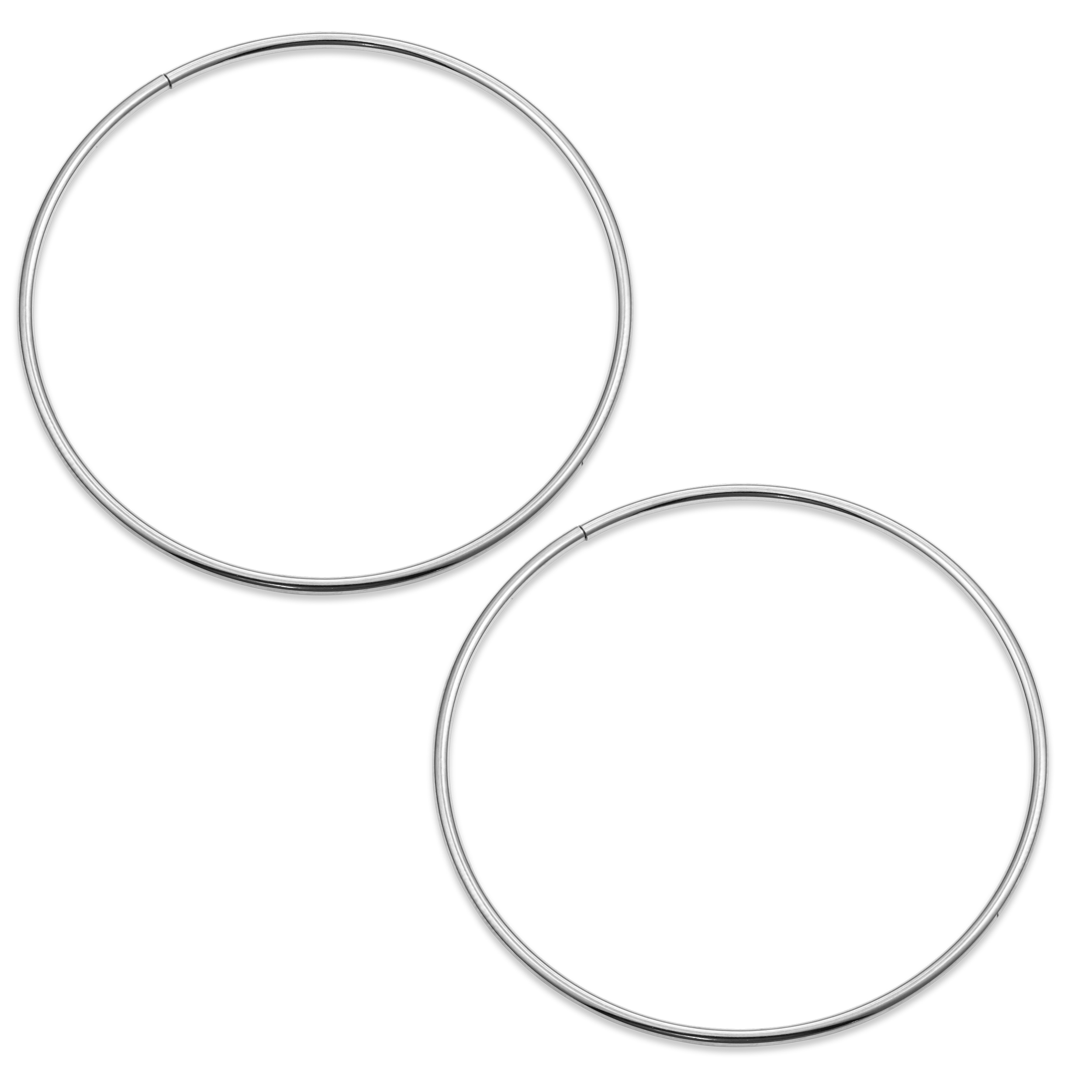 N5060 14K White Gold Large 1.2Mm Tube Sleeper Earring 42Mm