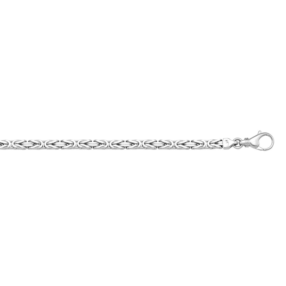White Gold Solid Byzantine Link - 14K