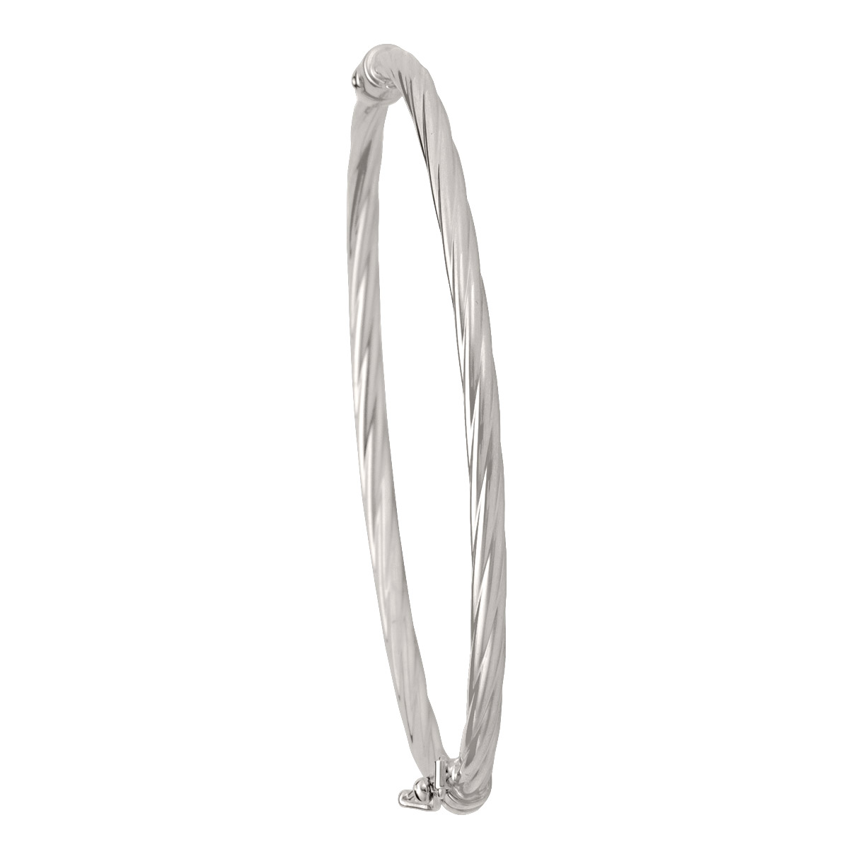 4Mm White Gold Twist Bangle - 10K