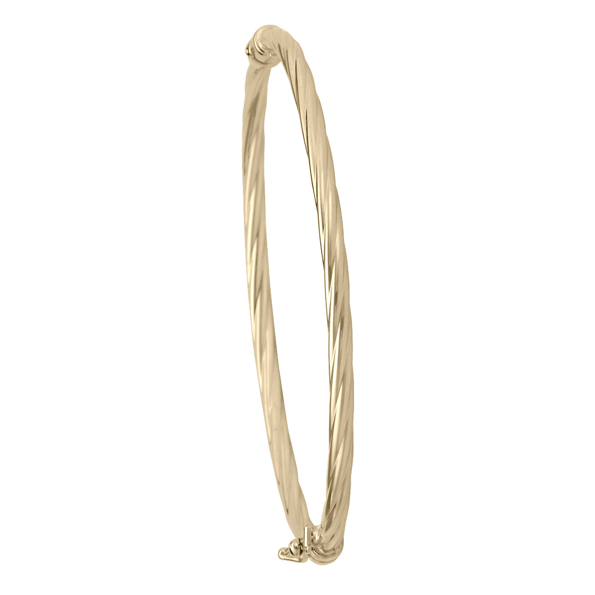 3Mm Yellow Gold Twist Bangle - 10K