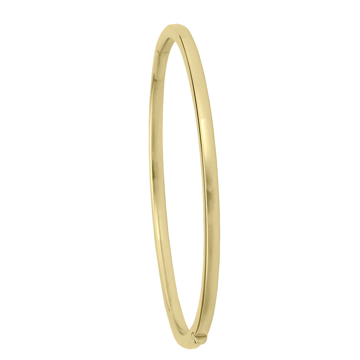 Yellow Gold Square Tube High Polish Hollow Bangle - 10K