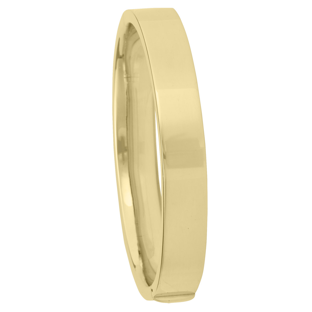 Yellow Gold Square Tube High Polish Hollow Bangle
