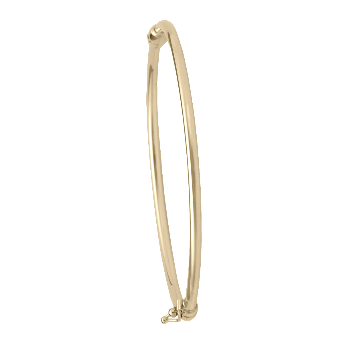 3Mm Yellow Gold High Polish Tube Bangle - 10K