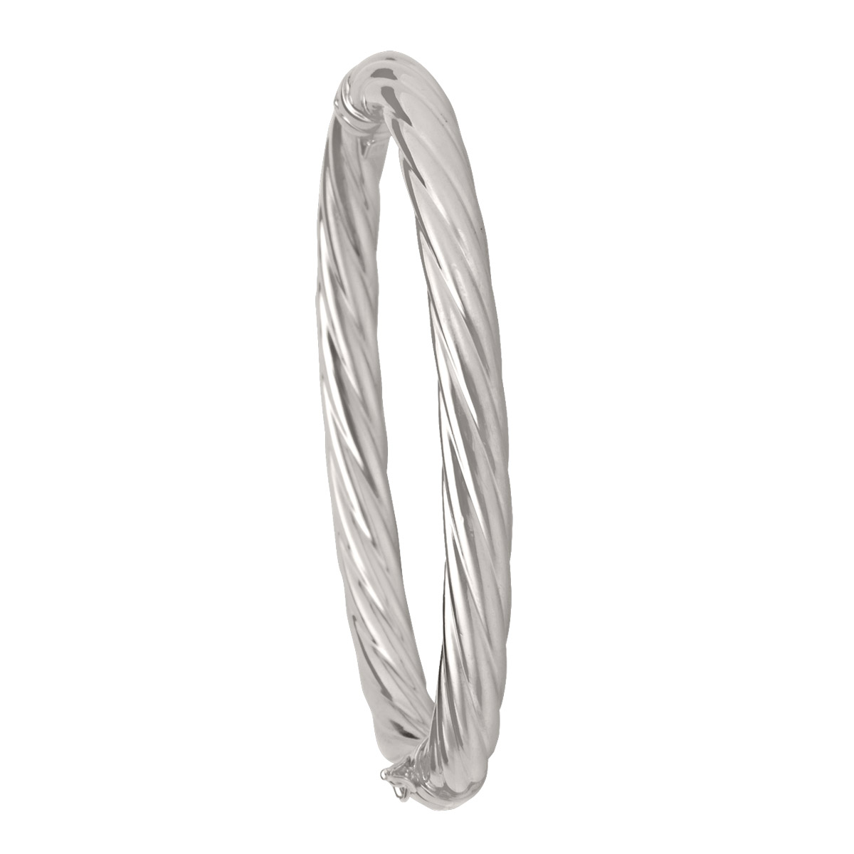 6Mm White Gold Twist Bangle - 14K