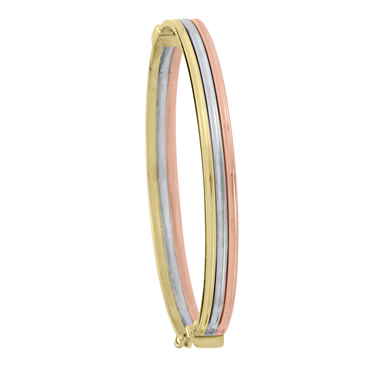 Tri Colour Ribbed Hollow Bangle