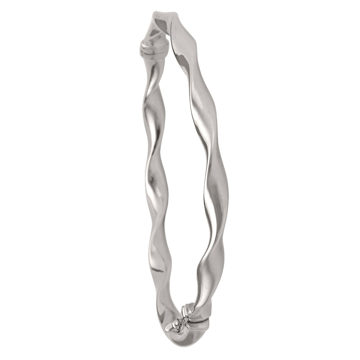 White Gold Twist Bangle - 10K
