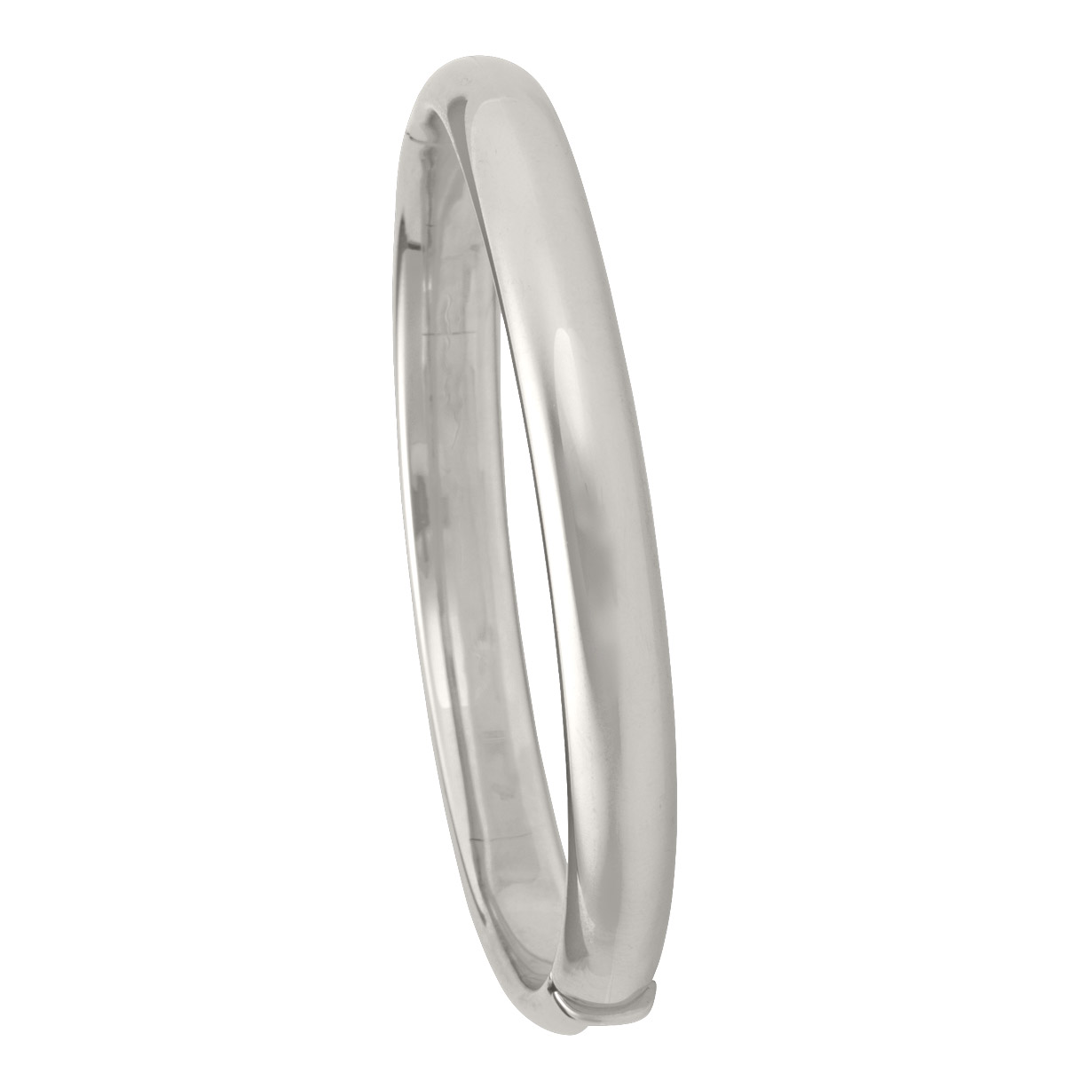 White Gold High Polish Hollow Bangle
