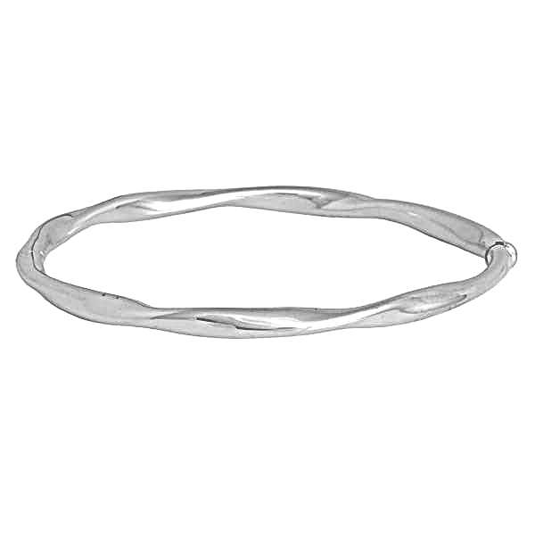 N5805 14K White Gold Twist Bangle