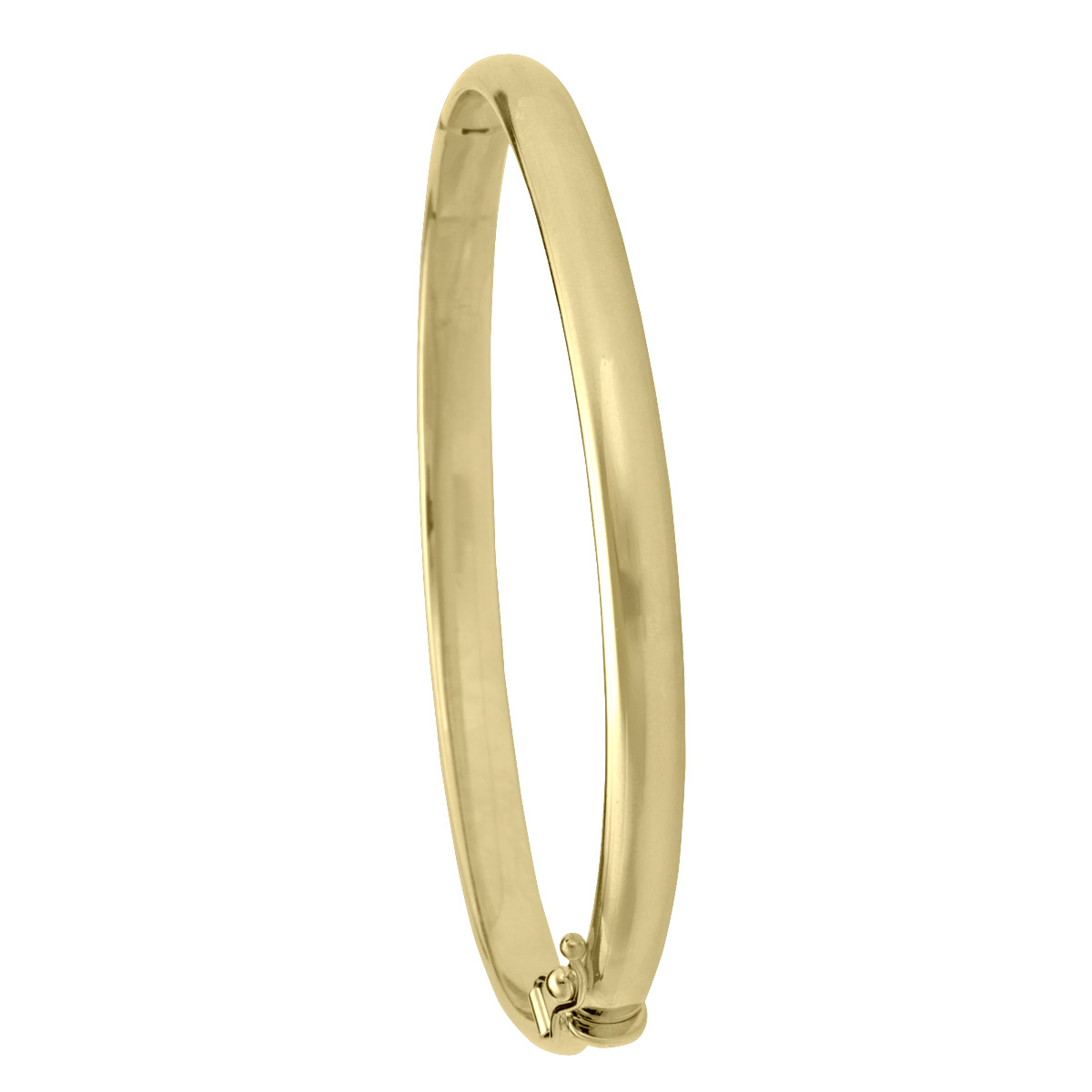 Yellow Gold High Polish Hollow Bangle - 10K