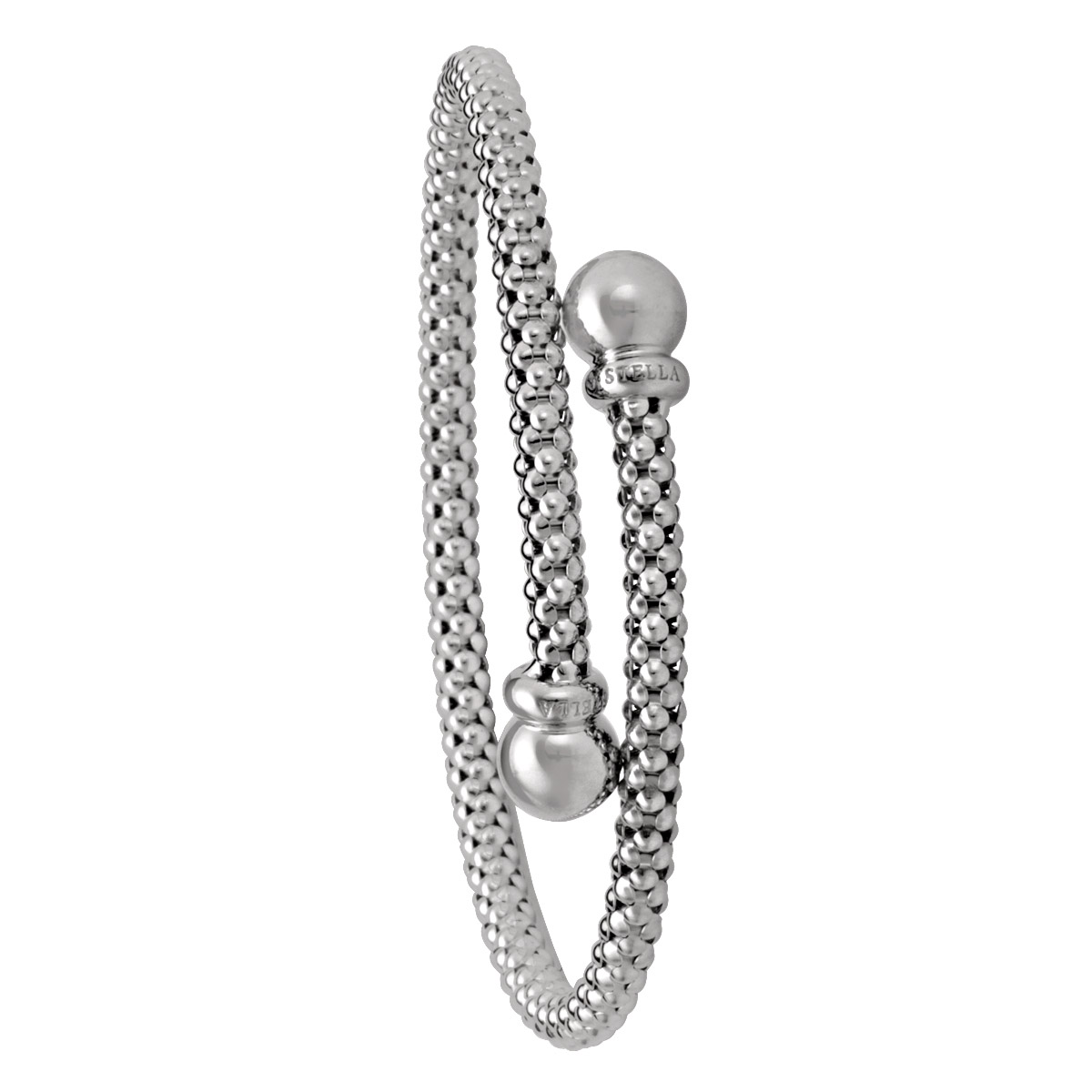 White Gold Fancy Mesh Bangle - 18K