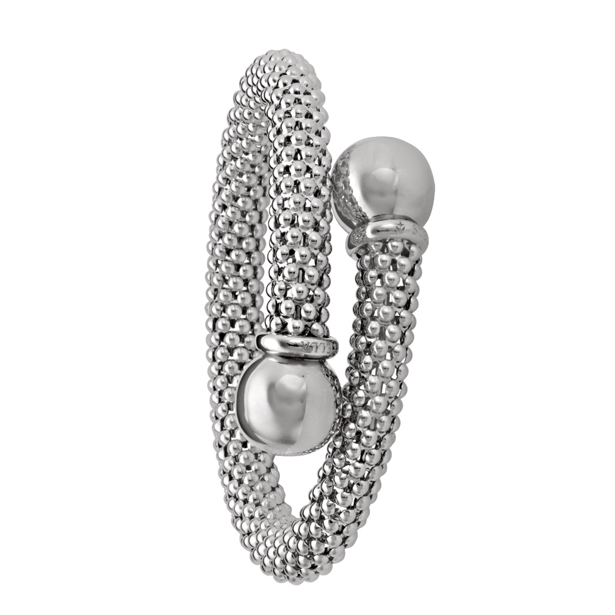 White Gold Fancy Mesh Bangle - 18K