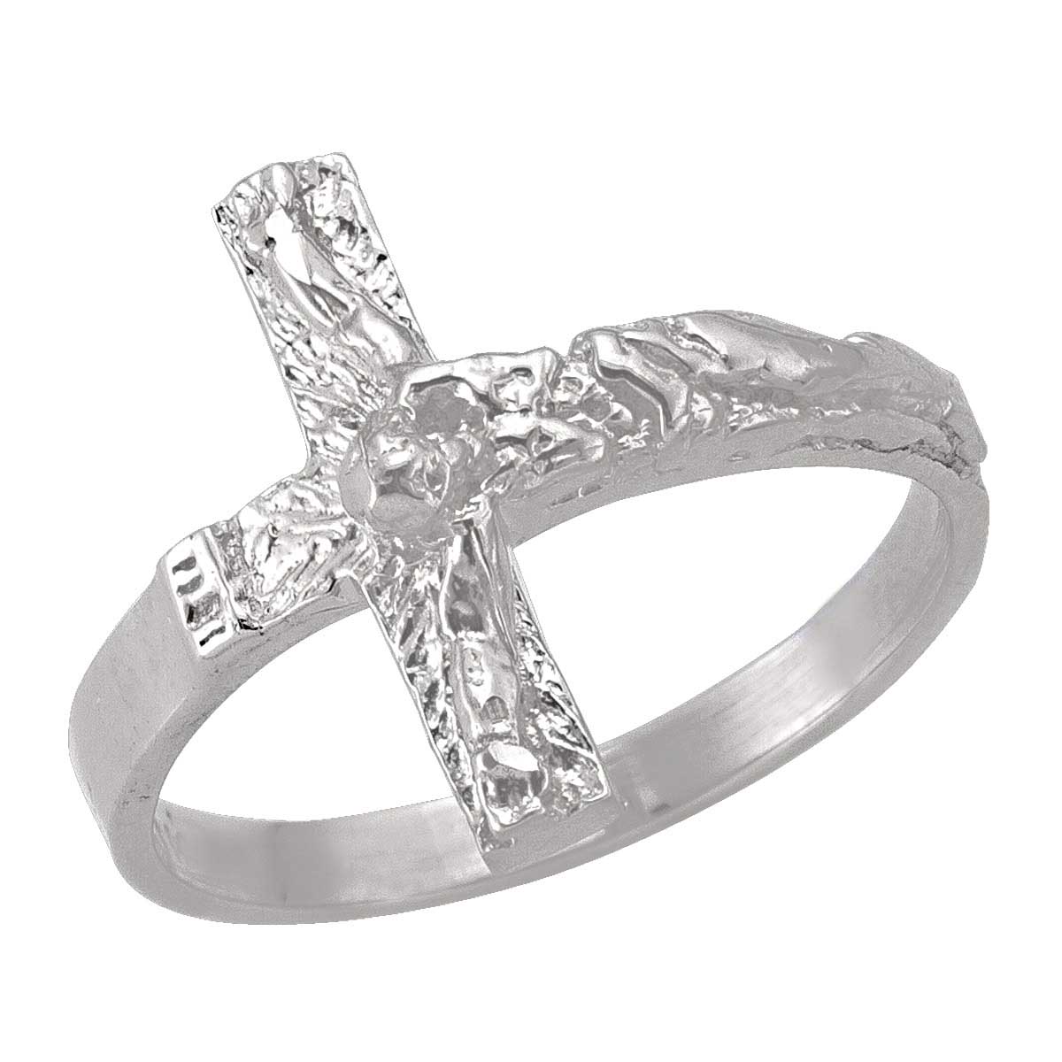 White Gold Cross Ring