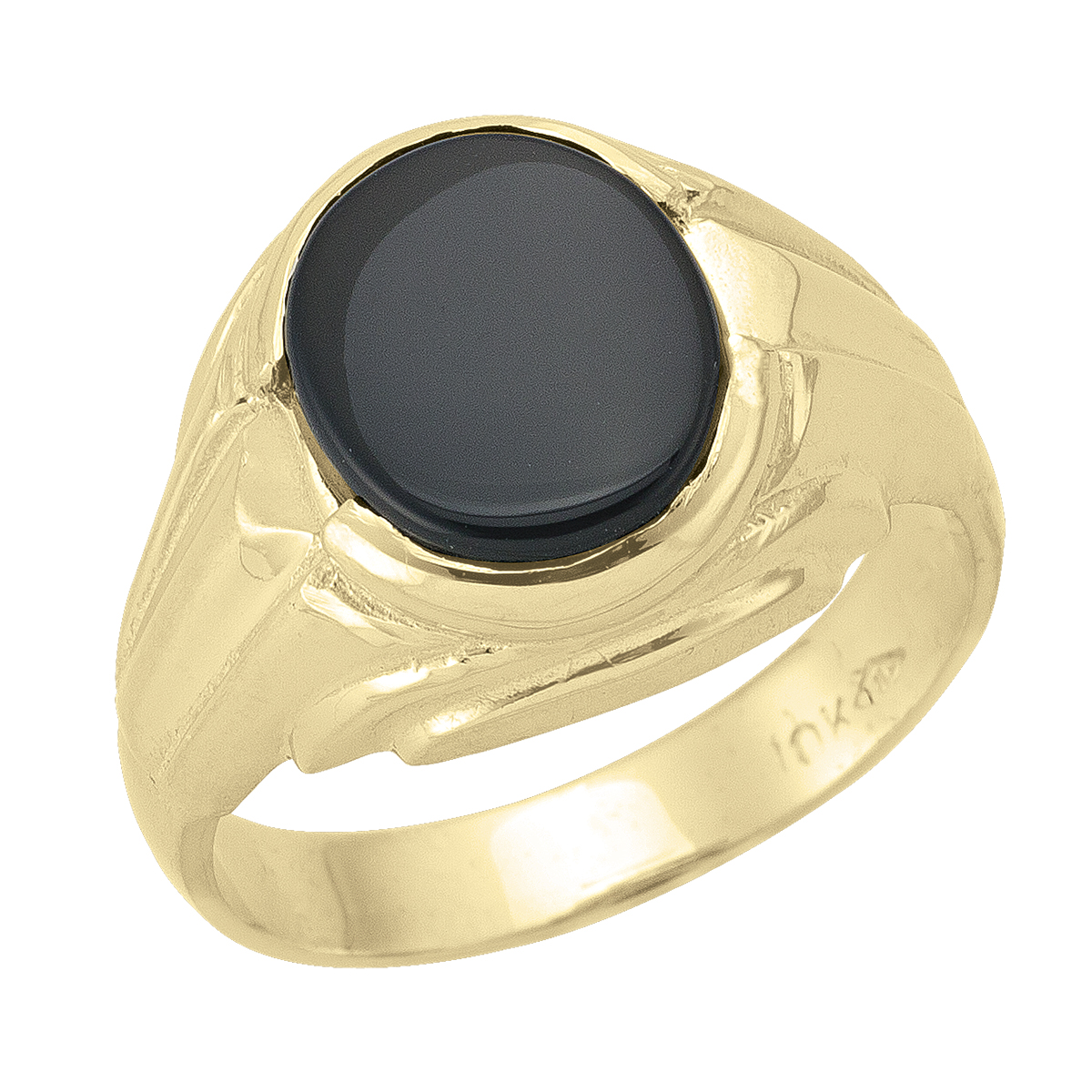 Yellow Gold Onyx Ring