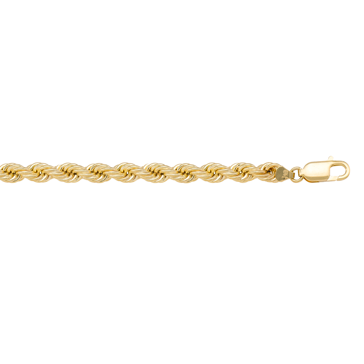Yellow Gold Hollow Rope Link - 14K - 14k - 7"