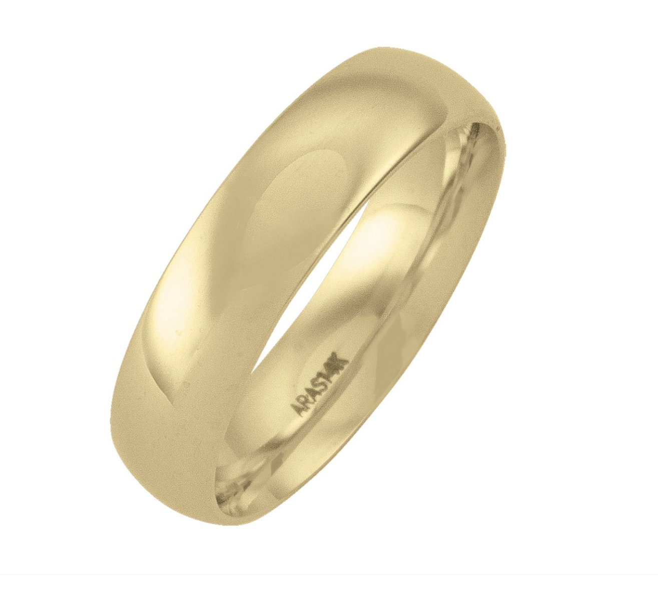 5Mm Yellow Gold Domed Top With Inside Comfort Fit Wedding Band (Available In Various Ring Sizes) - 9