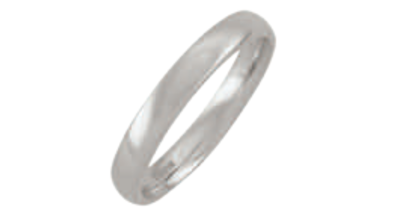 3Mm White Gold Domed Top With Inside Comfort Fit Wedding Band (Available In Various Ring Sizes) - 10K