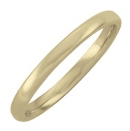 2Mm Yellow Gold Domed Top With Inside Comfort Fit Wedding Band (Available In Various Ring Sizes) - 10