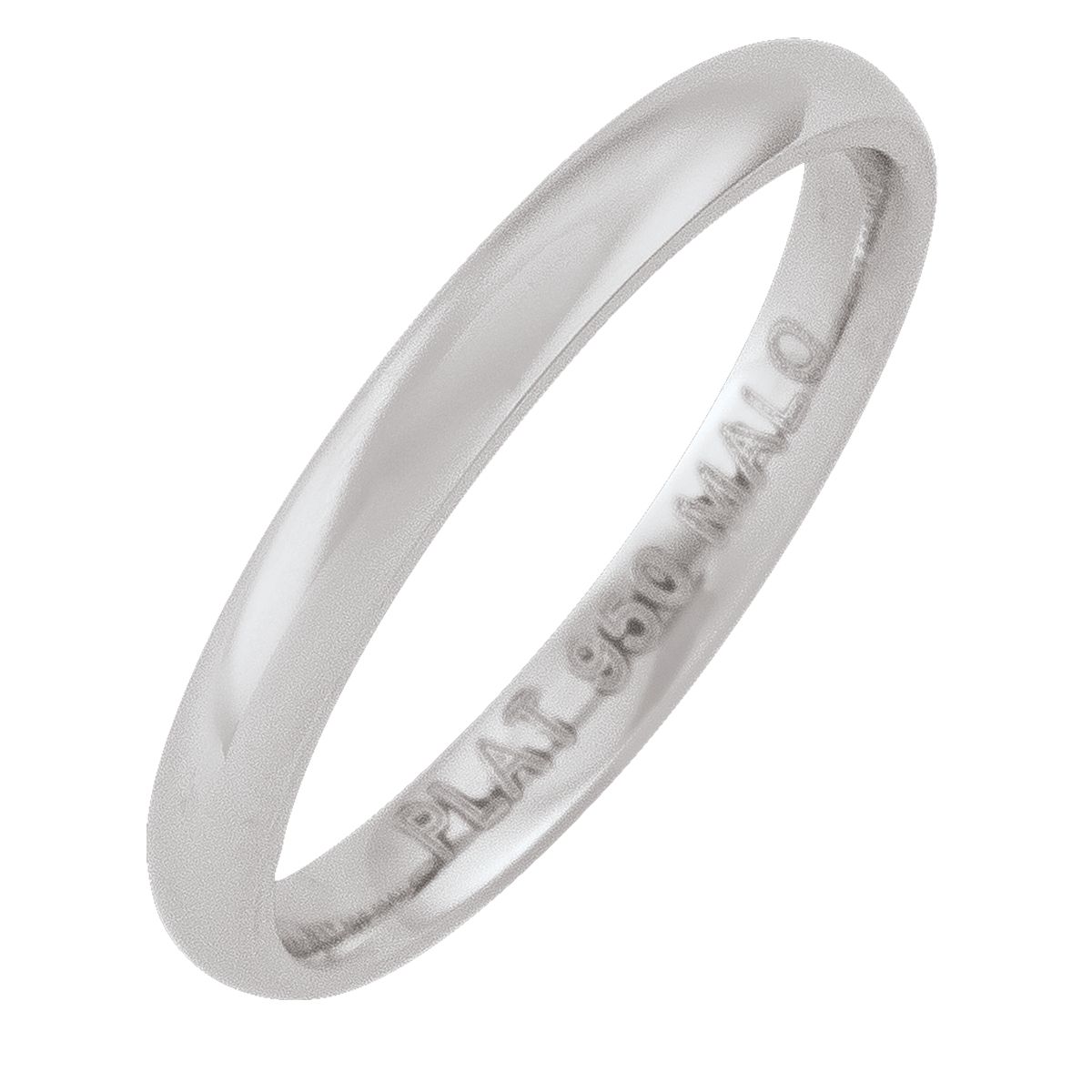 2Mm Platinum Domed Top With Inside Comfort Fit Wedding Band (Available In Various Ring Sizes)