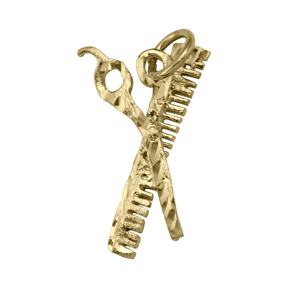 Gold Jewellery, Yellow Gold Comb & Scissor Charm, Charm