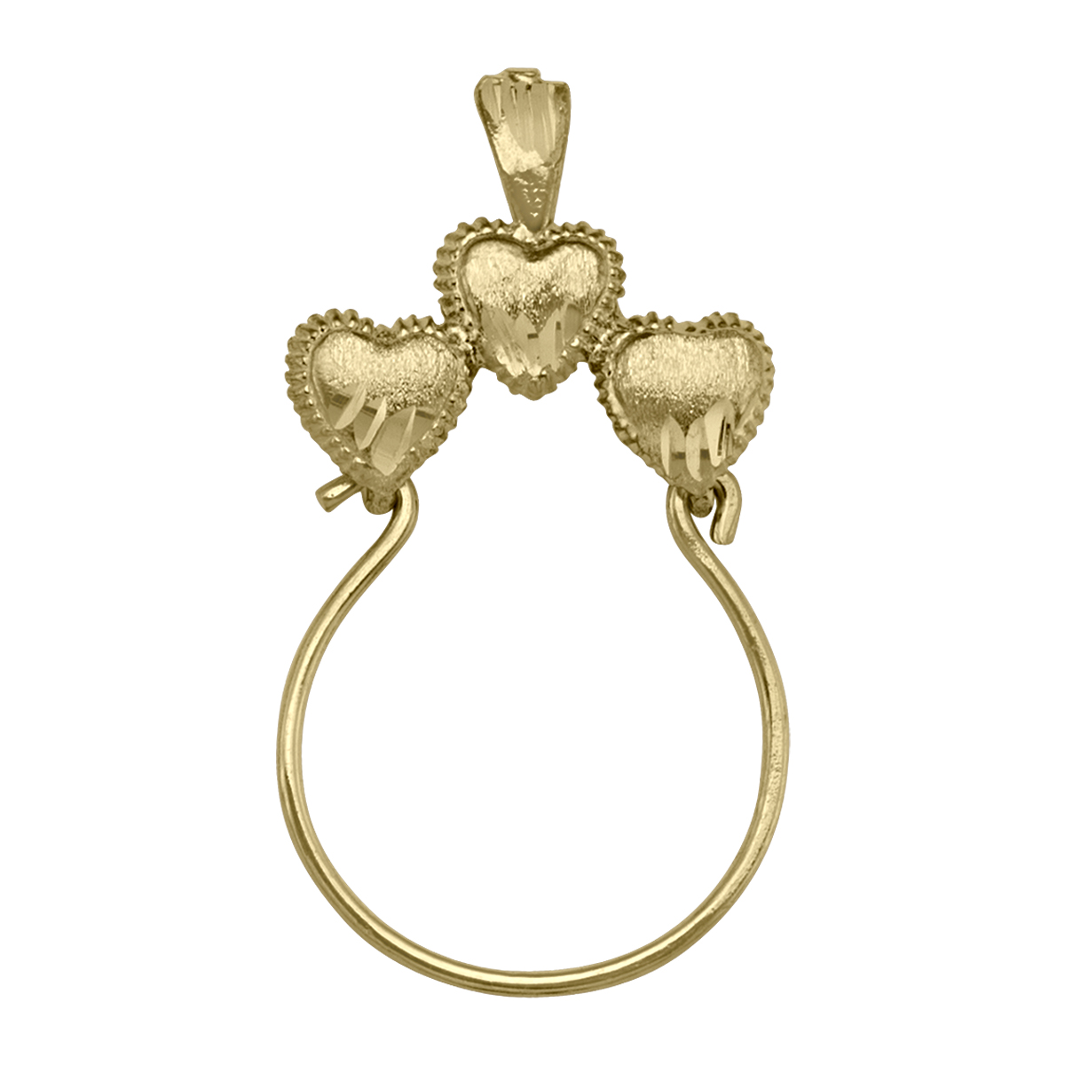 Gold Jewellery, Yellow Gold Heart Charm Holder, Charm Holder