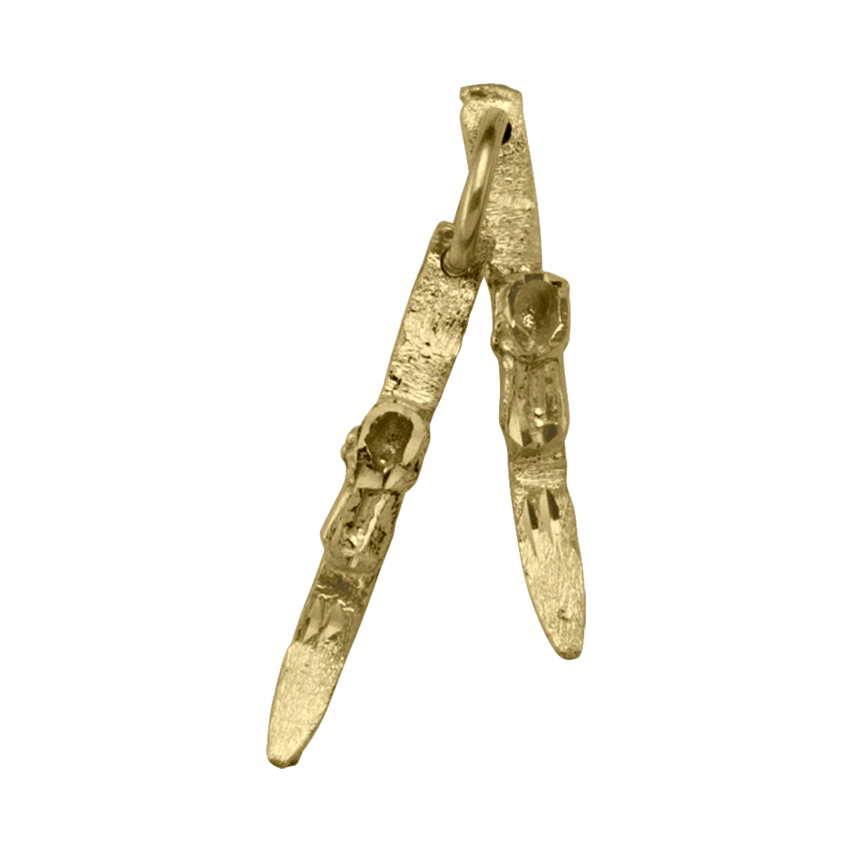 Gold Jewellery,Yellow Gold Skis Charm, Skis Charm