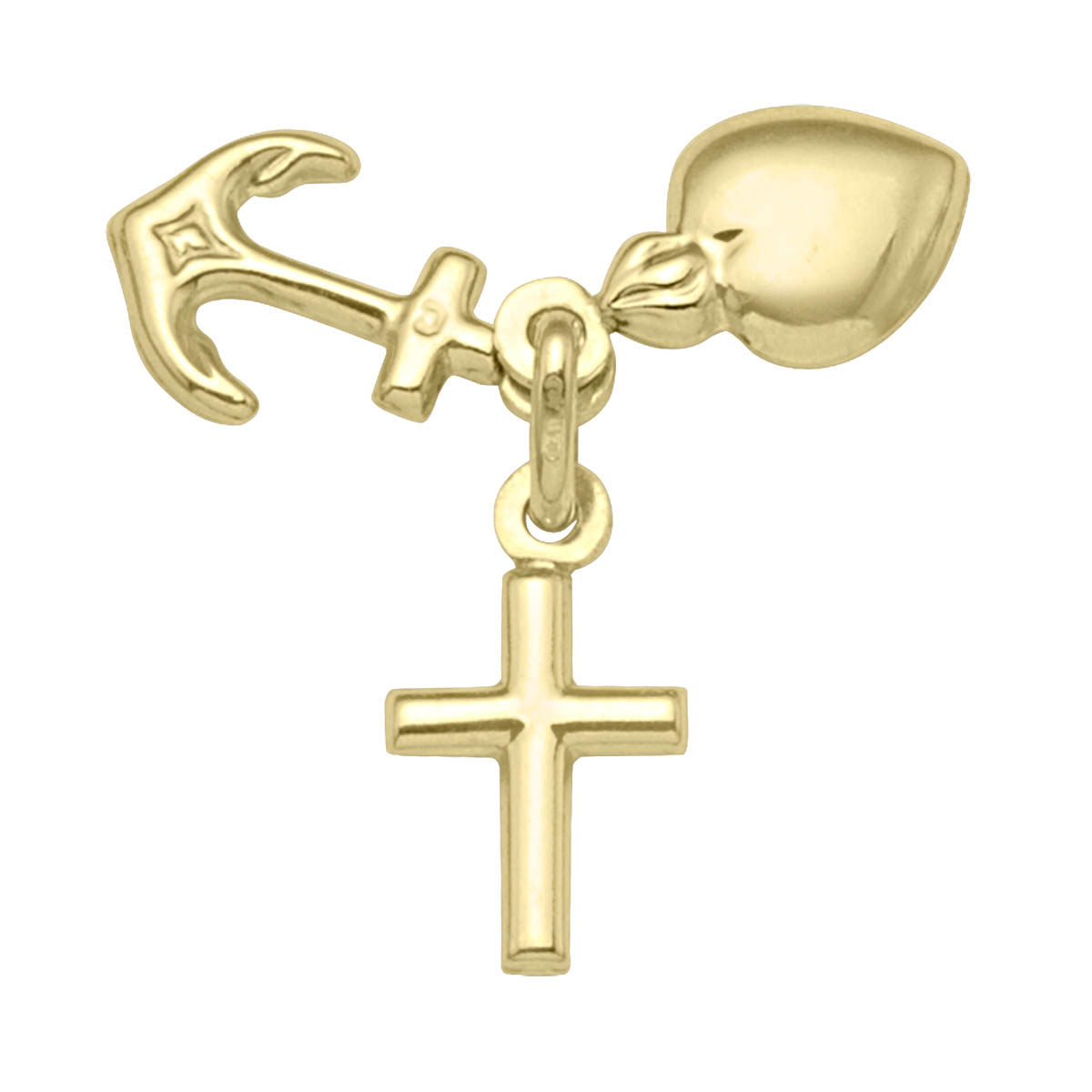 Yellow Gold Hope, Faith & Charity Charm