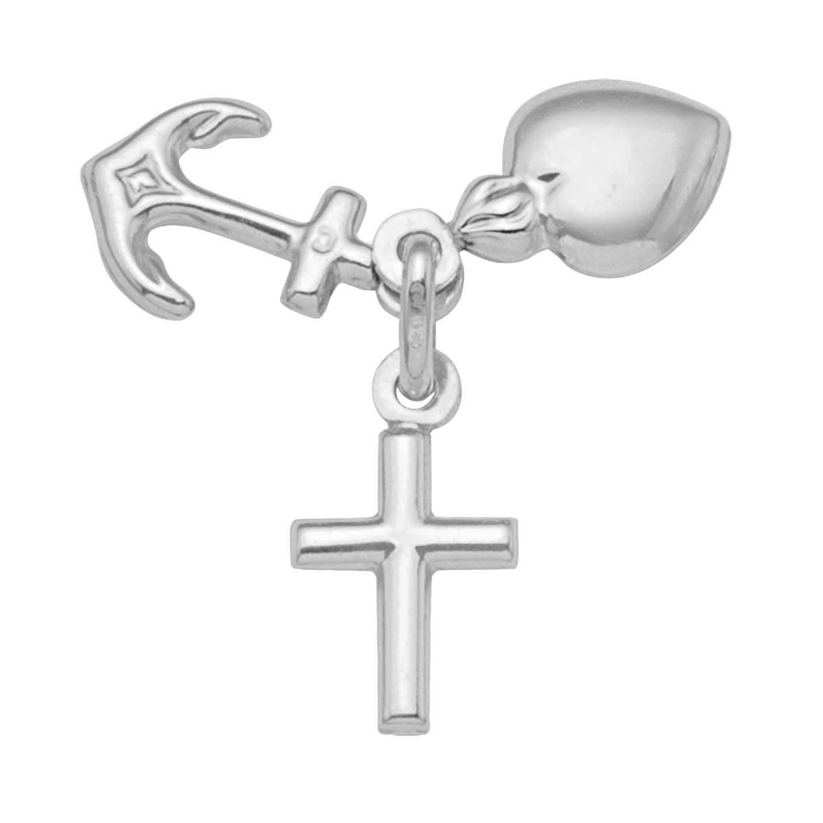 White Gold Hope, Faith & Charity Charm