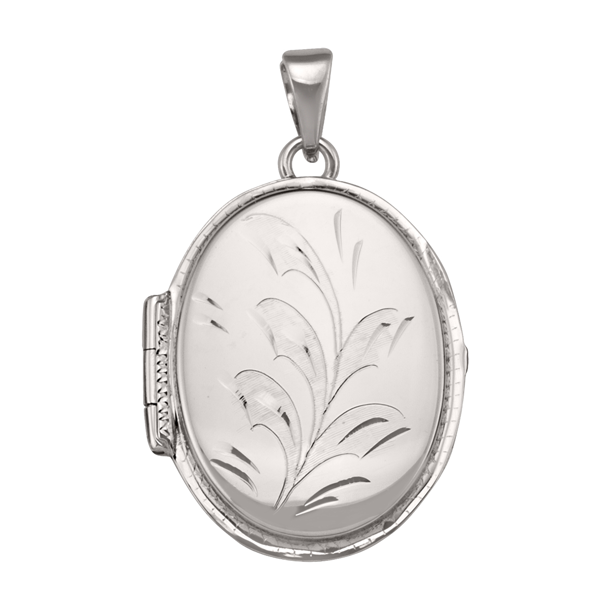 White Gold Oval Locket - 14K