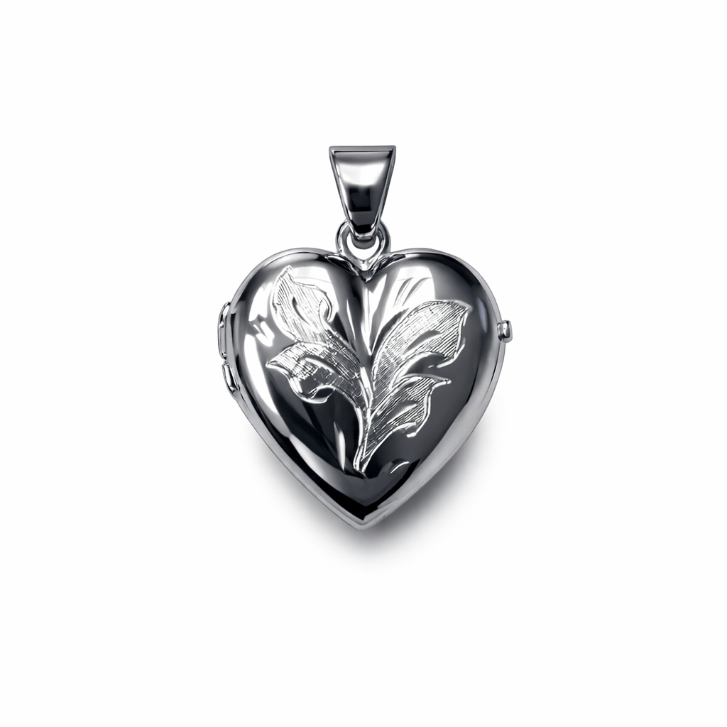 White Gold Heart Locket - 14K