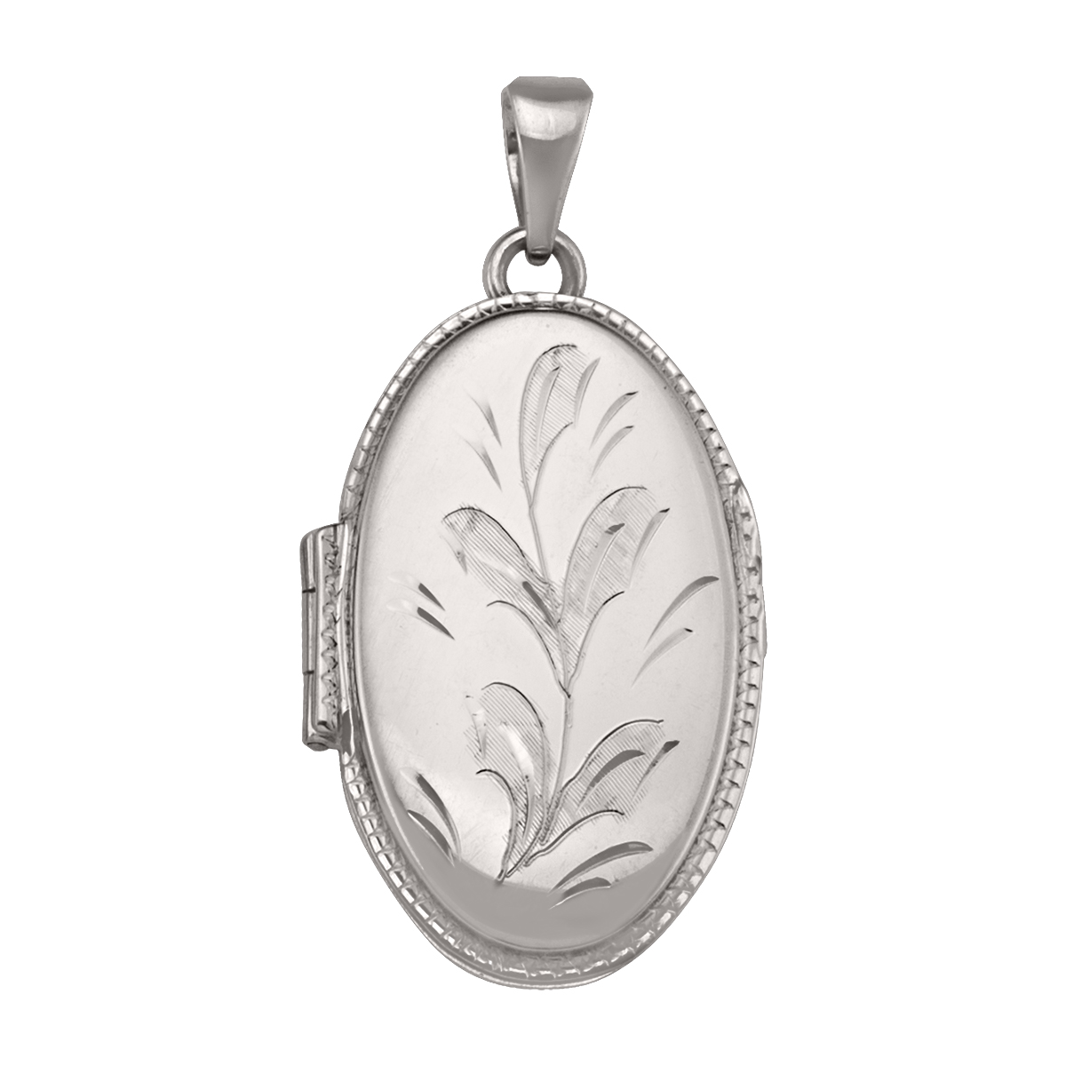 White Gold Oval Locket - 14K