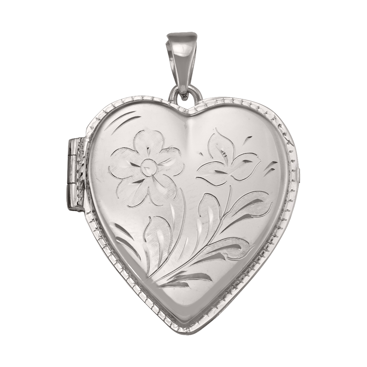 White Gold Heart Locket - 14K