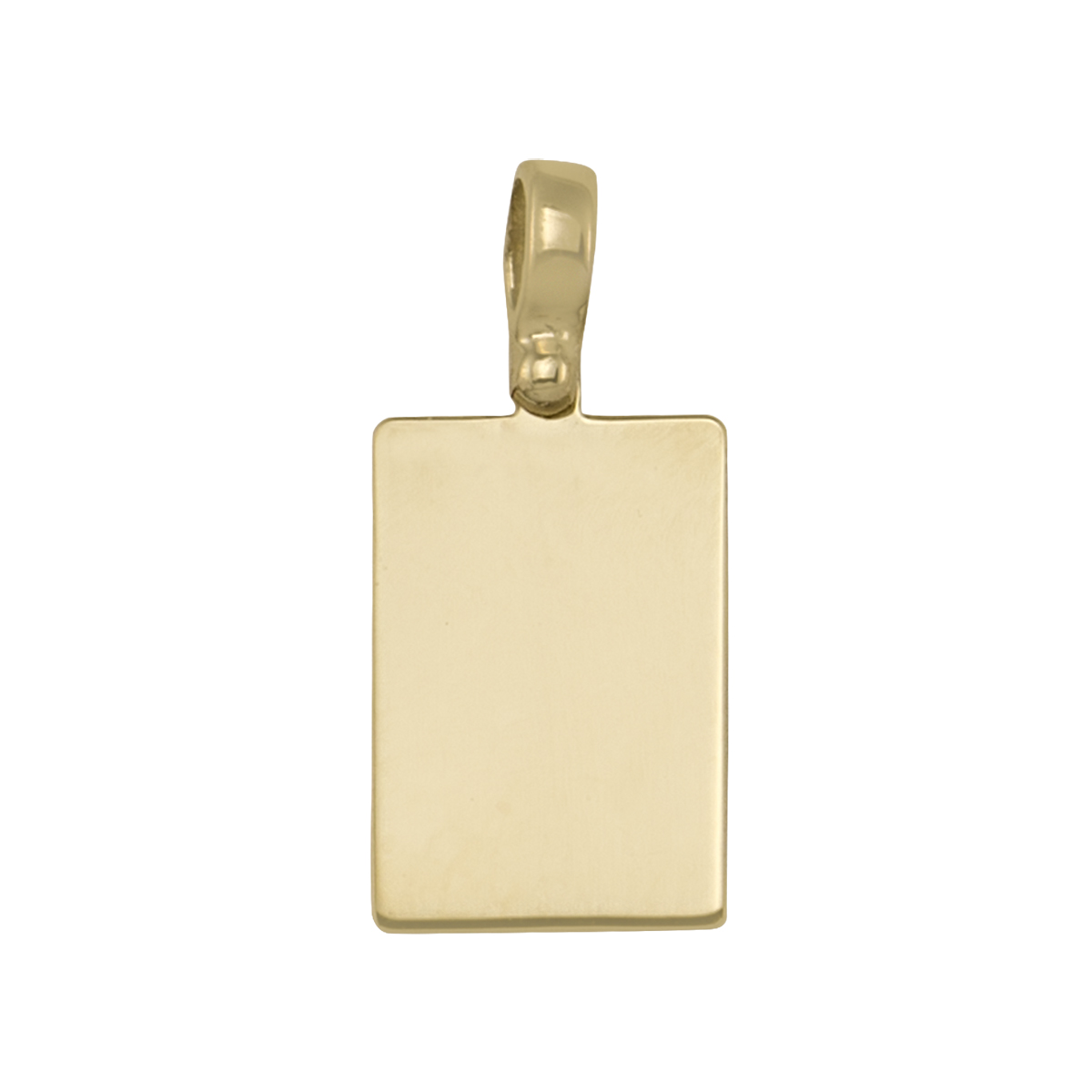 N6925 Yellow Gold Plain Rectangular Tag Pendant (0.5 Mm Thick) - 10K