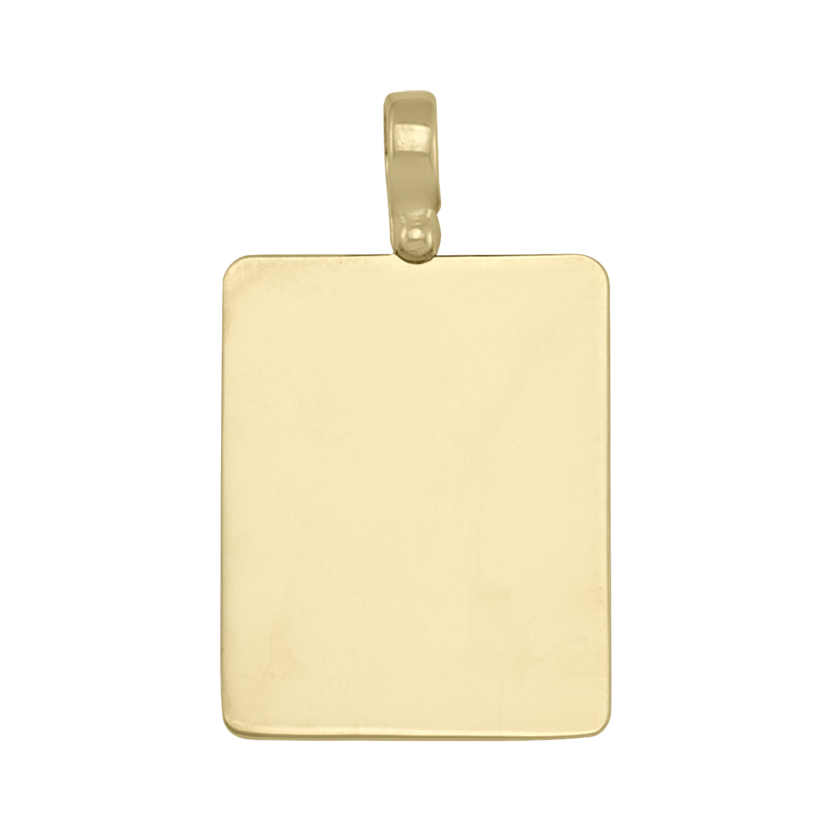 N6927 Yellow Gold Plain Rectangular Tag Pendant (0.8Mm Thick)