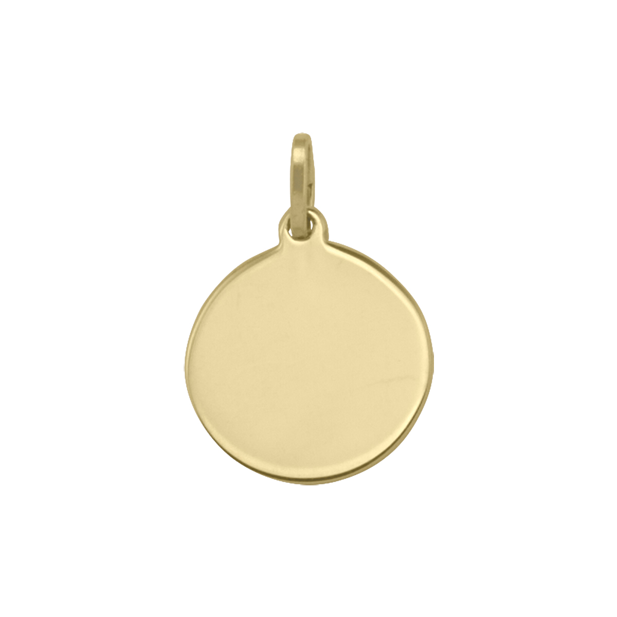 Yellow Gold 14Mm Round Tag Pendant (0.5Mm Thick) - 10K