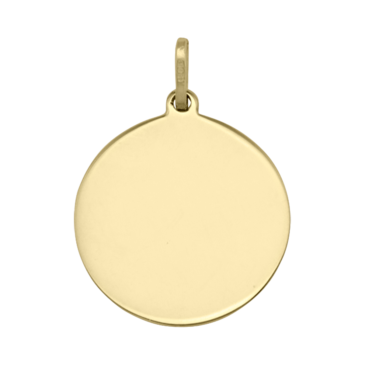 Yellow Gold 18Mm Round Tag Pendant (0.5Mm Thick) - 10K