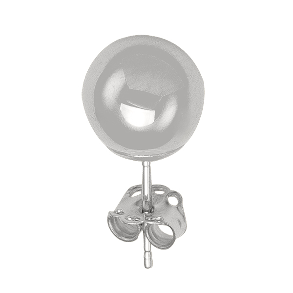 7Mm White Gold High Polish Ball Stud Earring
