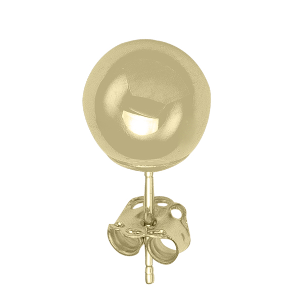 8Mm Yellow Gold High Polish Ball Stud Earring